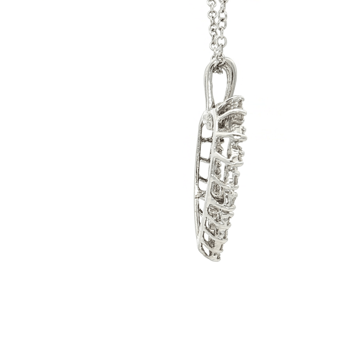 1.00 CTW Natural Round Brilliant Cut Colorless Diamonds in an Open Heart Pendant Necklace in 10kt White Gold – Jewelry Depot, Inc.