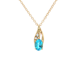 Brilliant Swiss Blue Topaz & Diamond Pendant Necklace (1 ⅒ ct. tw.) in 10k Yellow Gold