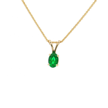 Oval Vivid Colombian Emerald Pendant Necklace (½ ct.) in 14k Yellow Gold