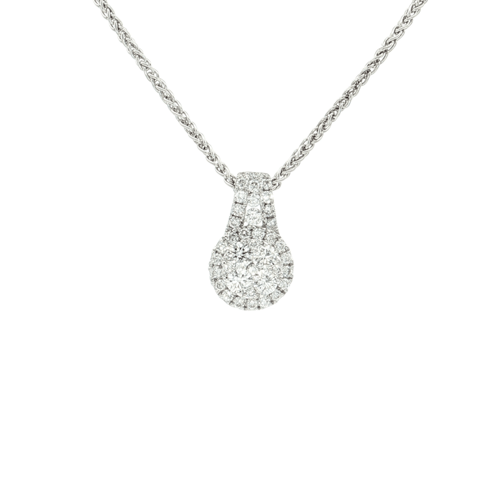 0.49 CTW Nearly Flawless & Colorless Natural Diamond Pendant Necklace in 18kt White Gold – Jewelry Depot, Inc.