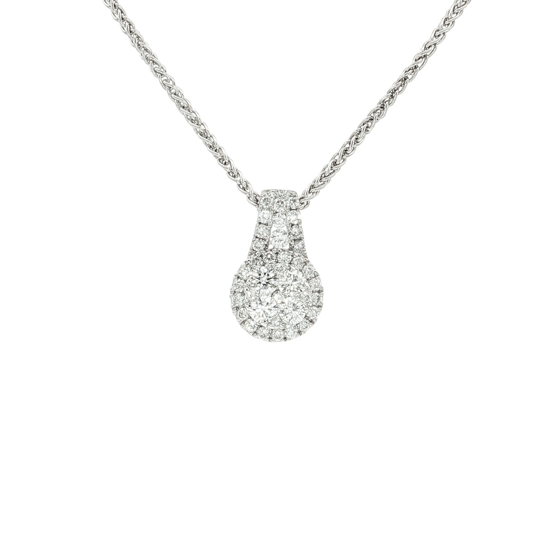 0.49 CTW Nearly Flawless & Colorless Natural Diamond Pendant Necklace in 18kt White Gold – Jewelry Depot, Inc.