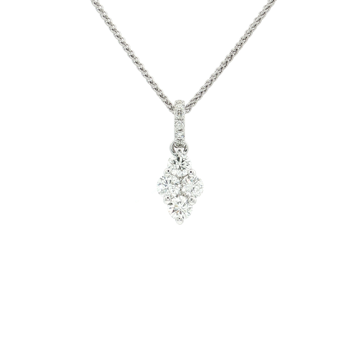 Cluster Colorless Nearly Flawless Diamond Pendant Necklace (⅔ ct. tw.) in 18k White Gold
