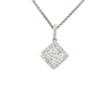 Colorless Nearly Flawless Pavé Cluster Diamond Pendant Necklace (1 ct. tw.) in 18k White Gold