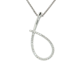Colorless Nearly Flawless Diamond Love Knot Pendant Necklace (½ ct. tw.) in 18k White Gold
