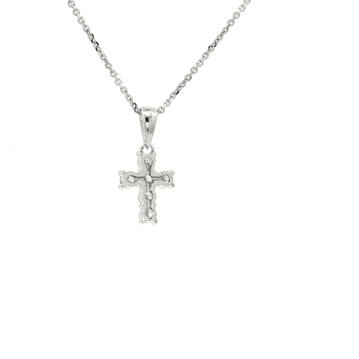 0.30 CTW Natural Colorless Nearly Flawless Round Brilliant Cut Diamond Cross Pendant Necklace in 18kt White Gold – Jewelry Depot, Inc.