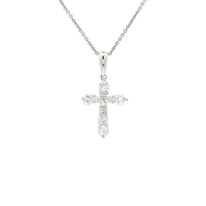 0.30 CTW Natural Round Brilliant Cut Colorless Nearly Flawless Diamond Cross Pendant Necklace in 18kt White Gold – Jewelry Depot, Inc.