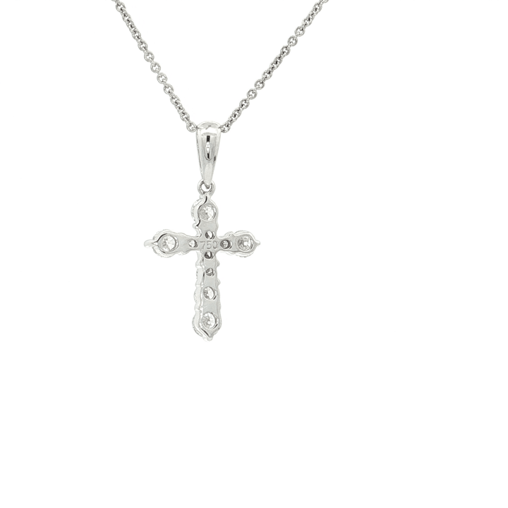 0.30 CTW Natural Round Brilliant Cut Colorless Nearly Flawless Diamond Cross Pendant Necklace in 18kt White Gold – Jewelry Depot, Inc.