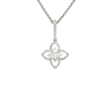 Colorless Nearly Flawless Diamond Clover Pendant Necklace (⅗ ct. tw.) in 18k White Gold