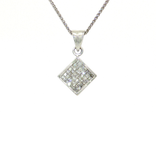 Invisibly-Set Near-Flawless Princess Cut Diamond Pendant Necklace (¾ ct. tw.) in 14k White Gold