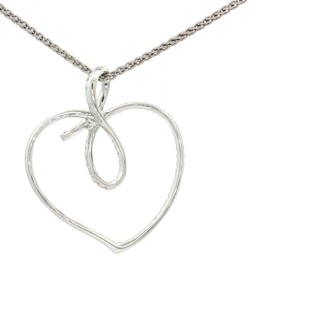 0.75 CTW Natural Round Brilliant Cut Colorless Neary Flawless Diamonds in a Looping Heart Pendant Necklace in 18kt White Gold – Jewelry Depot, Inc.