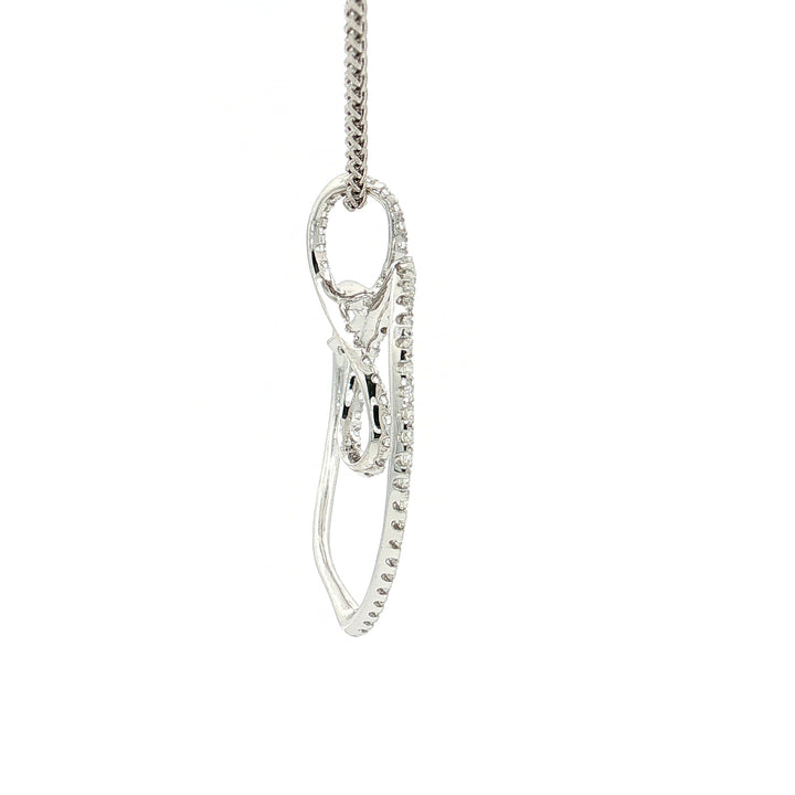 0.75 CTW Natural Round Brilliant Cut Colorless Neary Flawless Diamonds in a Looping Heart Pendant Necklace in 18kt White Gold – Jewelry Depot, Inc.