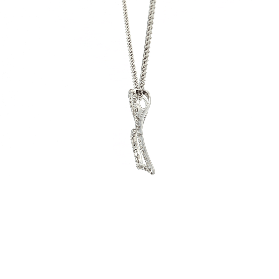 0.50 CTW Natural Round Brilliant Colorless Nearly Flawless Diamonds in an Open Heart Pendant Necklace in 18kt White Gold – Jewelry Depot, Inc.