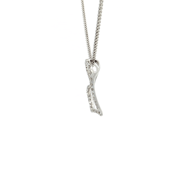 0.50 CTW Natural Round Brilliant Colorless Nearly Flawless Diamonds in an Open Heart Pendant Necklace in 18kt White Gold – Jewelry Depot, Inc.