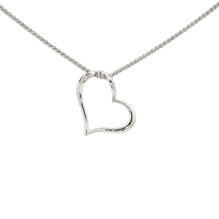 0.50 CTW Natural Round Brilliant Colorless Nearly Flawless Diamonds in an Open Heart Pendant Necklace in 18kt White Gold – Jewelry Depot, Inc.