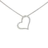 Colorless Nearly Flawless Diamond Open Heart Pendant Necklace (⅗ ct. tw.) in 18k White Gold