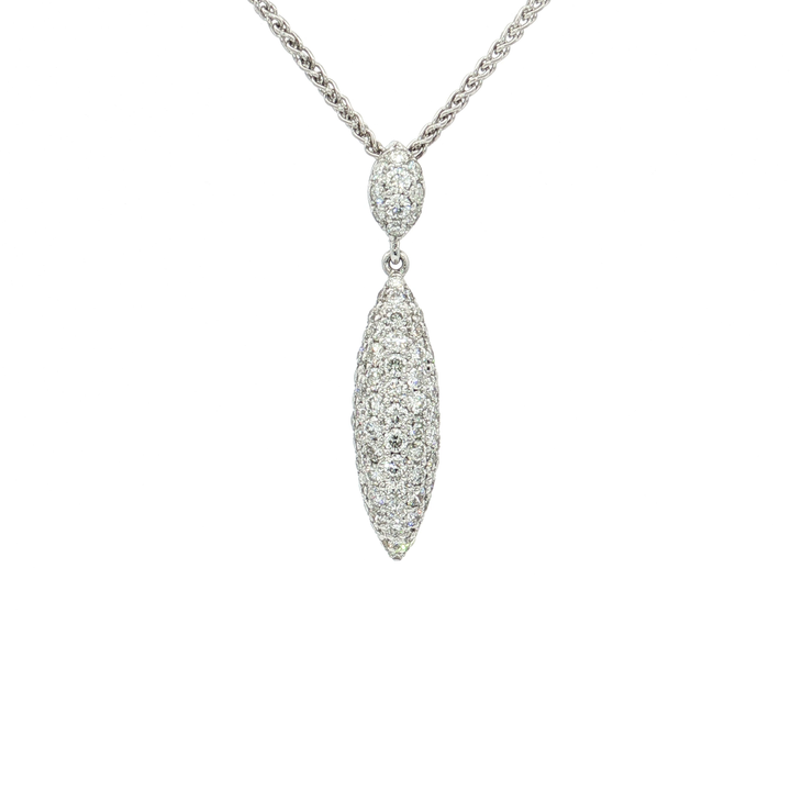 Pavé Drop Colorless Nearly Flawless Diamond Pendant Necklace (¾ ct. tw.) in 18k White Gold