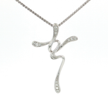 Colorless Nearly Flawless Diamond Ribbon Cross Pendant Necklace (¼ ct. tw.) in 18k White Gold