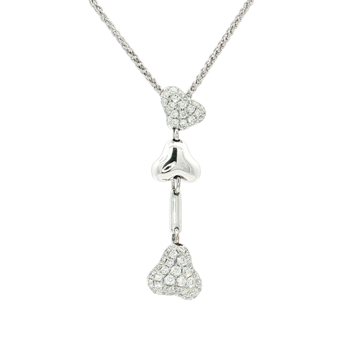 Pavé Drop Colorless Nearly Flawless Diamond Pendant Necklace (⅗ ct. tw.) in 18k White Gold