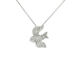 Dove Diamond Pendant Necklace (⅖ ct. tw.) in 18k White Gold & Colorless – Nearly Flawless – Excellent Cut Pavé Diamond