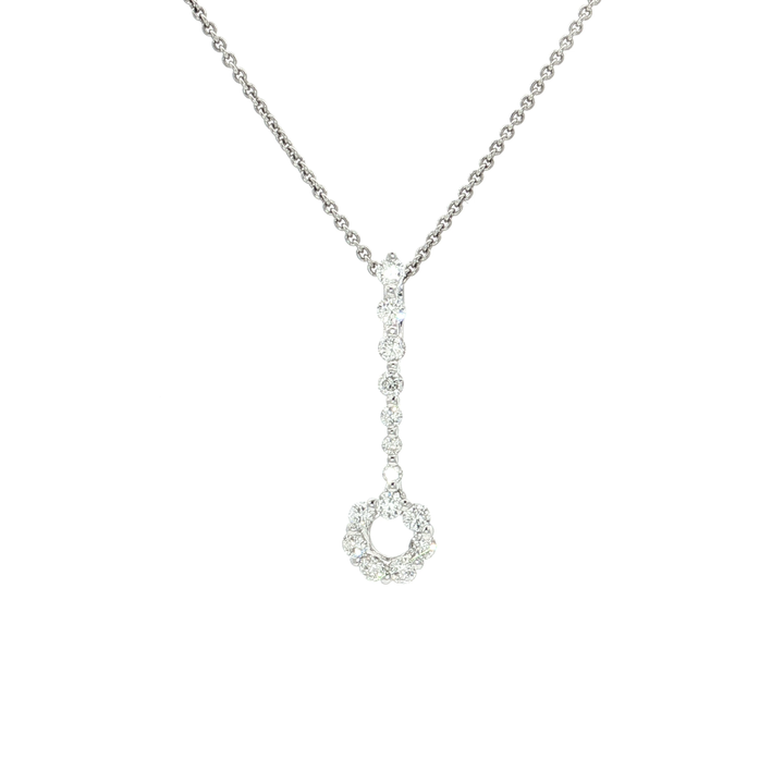 Nearly Flawless Colorless Diamond Dangling Flower Pendant Necklace (½ ct. tw.) in 18k White Gold