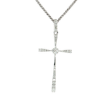 Colorless Nearly Flawless Diamond Cross Pendant Necklace (⅕ ct. tw.) in 18k White Gold