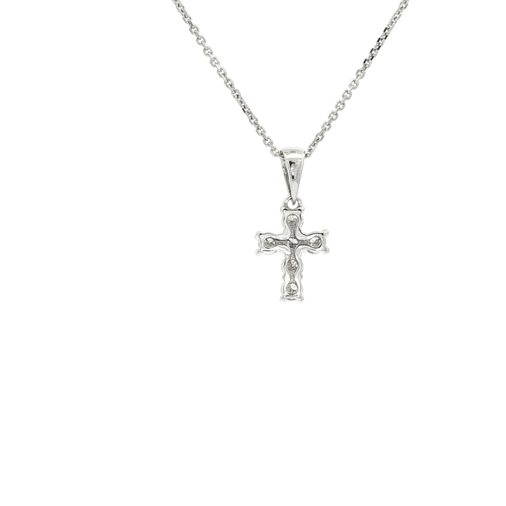 0.45 CTW Natural Round Brilliant Cut Colorless Nearly Flawless Diamond Cross Pendant Necklace in 18kt White Gold – Jewelry Depot, Inc.