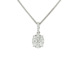 Colorless Nearly Flawless Cluster Diamond Pendant Necklace (½ ct. tw.) in 18k White Gold