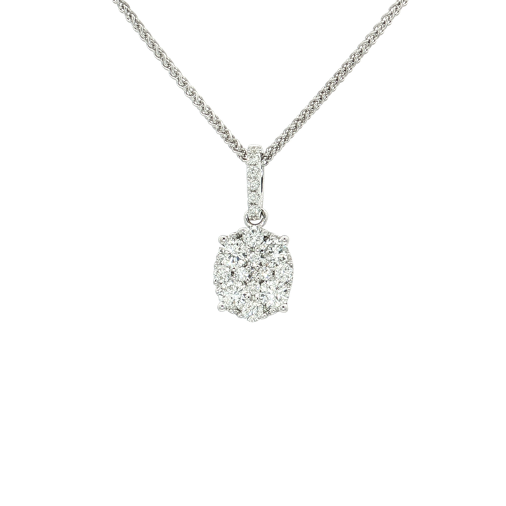 Colorless Nearly Flawless Cluster Diamond Pendant Necklace (½ ct. tw.) in 18k White Gold