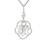 Colorless Nearly Flawless Pavé Diamond Pendant Necklace (1 ct. tw.) in 18k White Gold