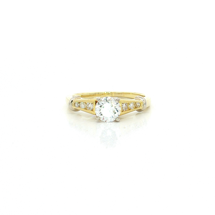 Nearly Flawless Colorless Round Brilliant Cut Diamond Engagement Ring (1 ct. tw.) in 18k Yellow & White Gold