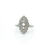 Vintage Round Cut Diamond Ring (⅓ ct.) in 14k White Gold
