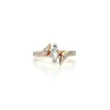 Colorless Marquise & Round Brilliant Cut Diamond Bypass Ring (½ ct. tw.) in 14k Yellow Gold