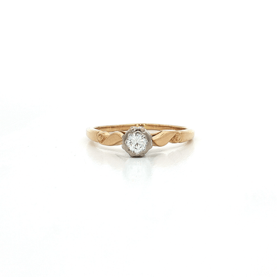 0.14 CT EGL USA Certified Natural Round Brilliant Cut Colorless Diamond Solitaire Ring in 18kt Yellow Gold & Platinum – Jewelry Depot, Inc.