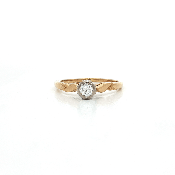 0.14 CT EGL USA Certified Natural Round Brilliant Cut Colorless Diamond Solitaire Ring in 18kt Yellow Gold & Platinum – Jewelry Depot, Inc.