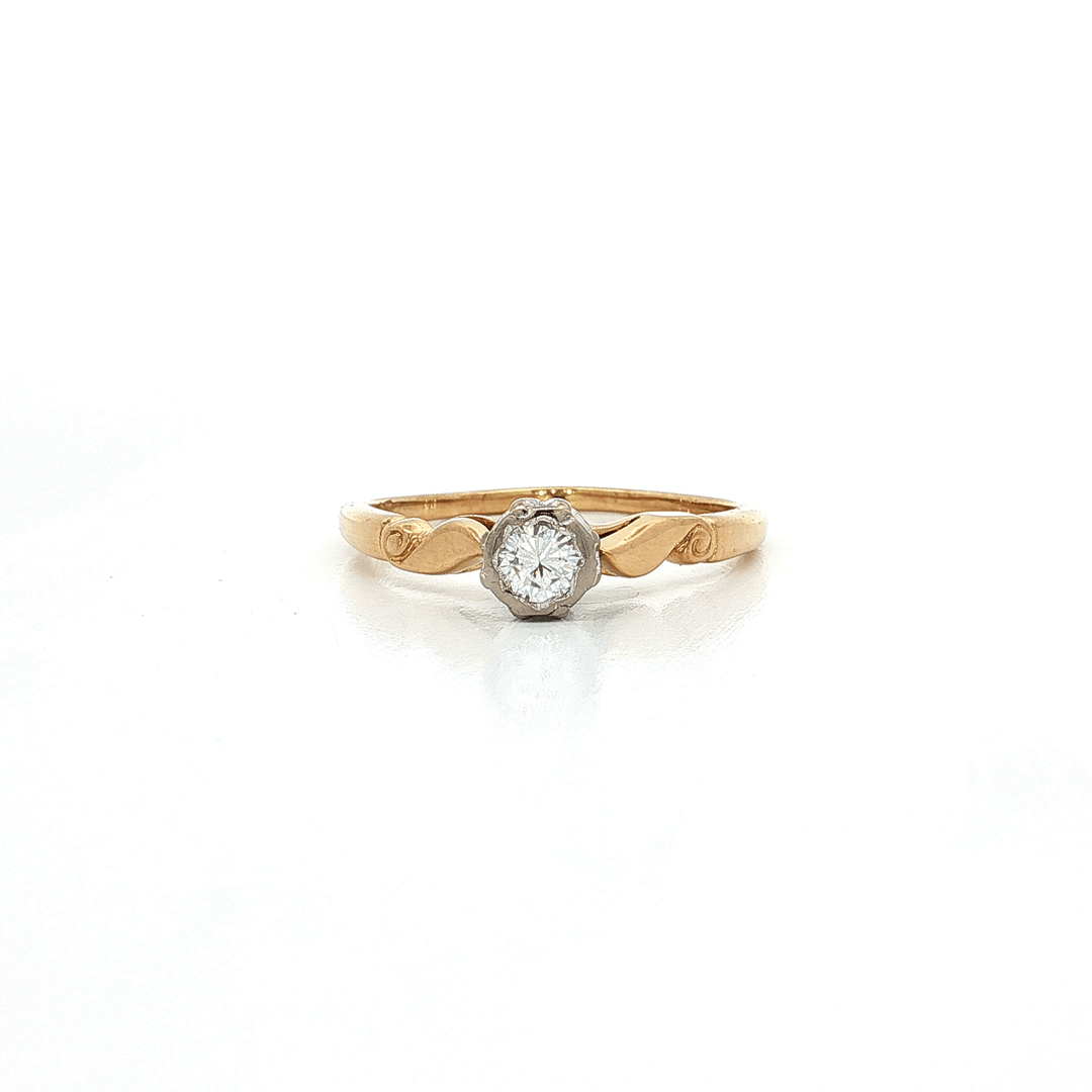 0.14 CT EGL USA Certified Natural Round Brilliant Cut Colorless Diamond Solitaire Ring in 18kt Yellow Gold & Platinum – Jewelry Depot, Inc.