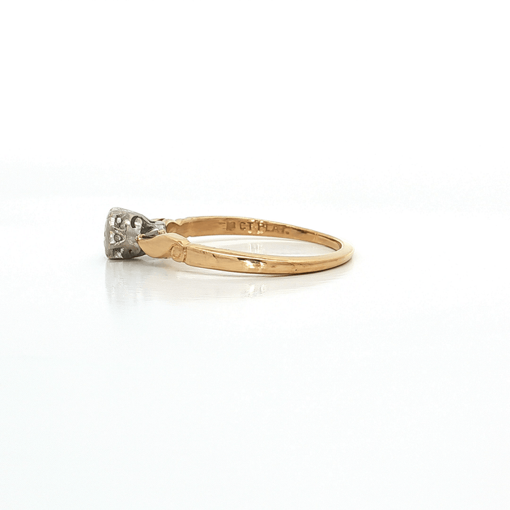 0.14 CT EGL USA Certified Natural Round Brilliant Cut Colorless Diamond Solitaire Ring in 18kt Yellow Gold & Platinum – Jewelry Depot, Inc.