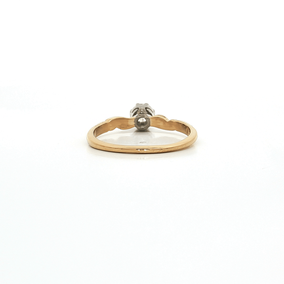 0.14 CT EGL USA Certified Natural Round Brilliant Cut Colorless Diamond Solitaire Ring in 18kt Yellow Gold & Platinum – Jewelry Depot, Inc.