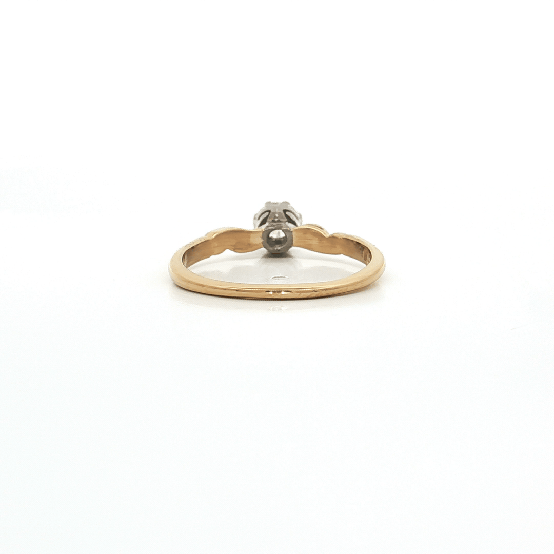 0.14 CT EGL USA Certified Natural Round Brilliant Cut Colorless Diamond Solitaire Ring in 18kt Yellow Gold & Platinum – Jewelry Depot, Inc.