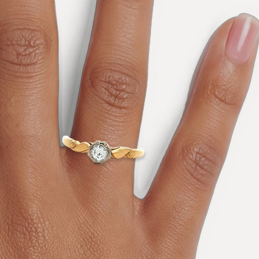 Certified Solitaire Colorless Near-Flawless Diamond Engagement Ring (⅕ ct.) in 18k Yellow Gold & Platinum