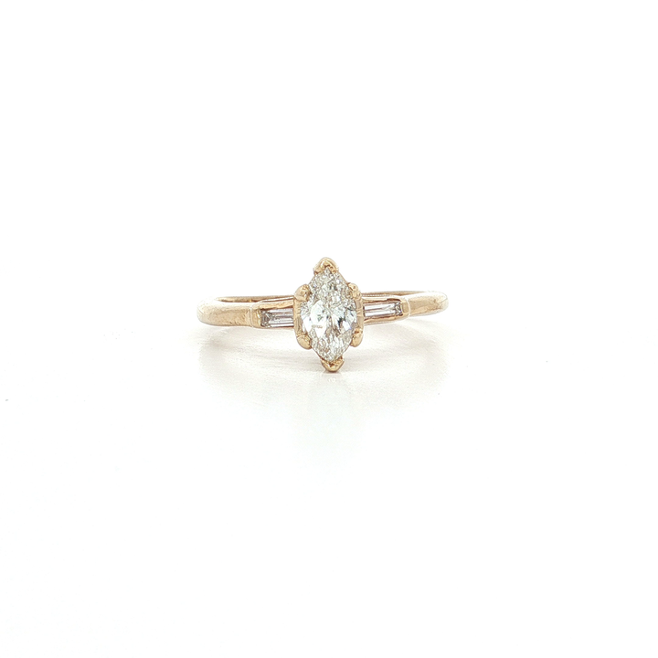 Marquise Baguette Colorless Diamond Engagement Ring (⅗ ct. tw.) in 14k Yellow Gold