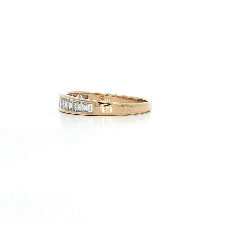 1.00 CTW Natural Baguette Cut Colorless Diamonds Channel - Set in a Wedding Band in 14kt Yellow Gold – Jewelry Depot, Inc.