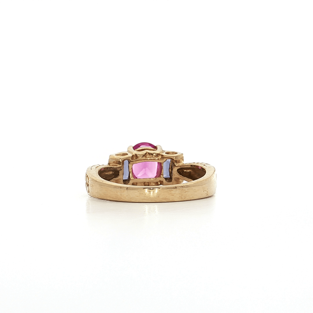 1.50 CTW AAA Grade Natural Oval Pink Topaz & Amethyst Ring in 10kt Yellow Gold – Jewelry Depot, Inc.