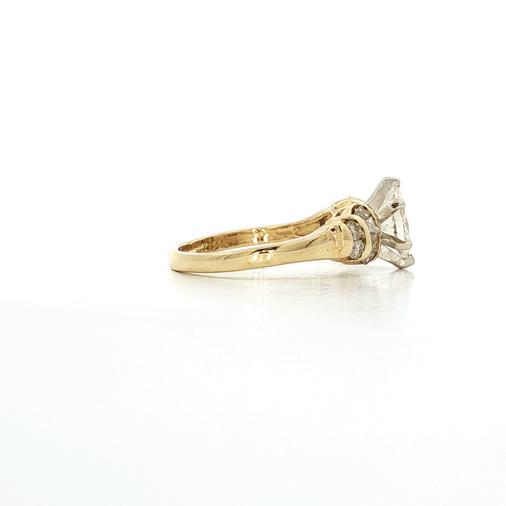 1.06 CTW Natural Marquise Brilliant Cut and Baguette Cut Diamond Engagement Ring in 18kt Yellow Gold – Jewelry Depot, Inc.