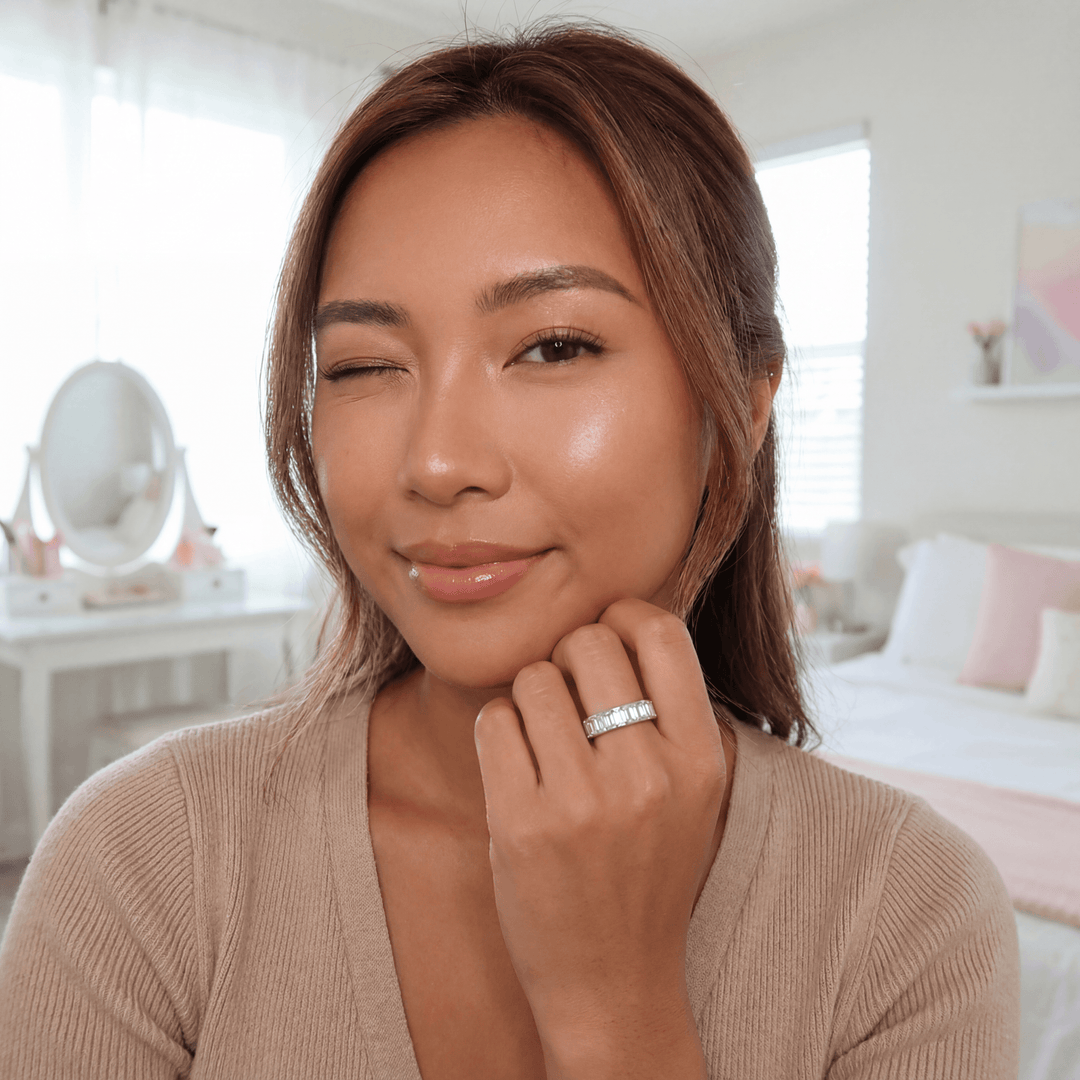 2.00 CTW Colorless Nearly Flawless Emerald Cut Natural Diamonds Channel - Set in a Platinum Wedding Band – Jewelry Depot, Inc.