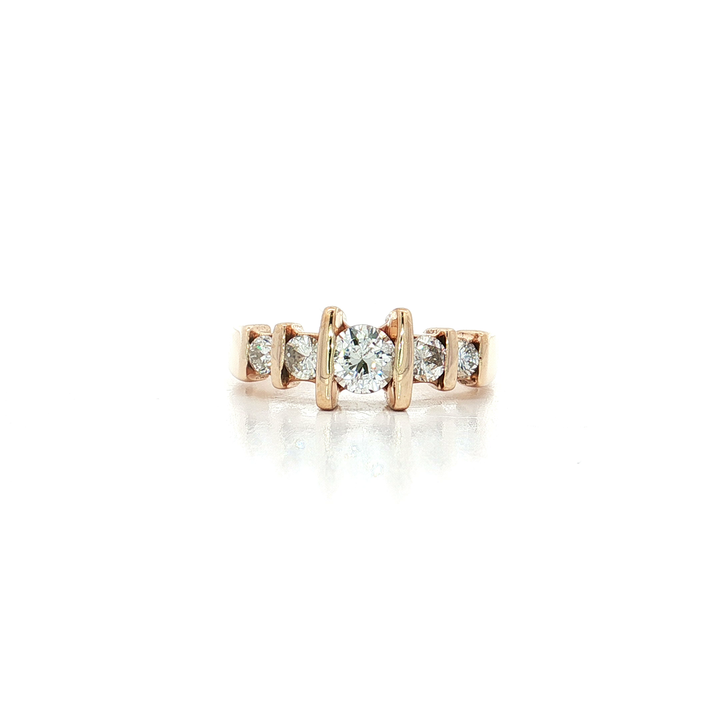 Diamond Graduated Bar-Set Ring (1 ct. tw.) in 14k Yellow Gold