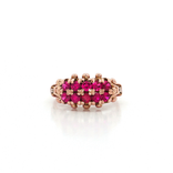 Double-Row Vintage 1940s Ruby Ring (1 ⅗ ct. tw.) in 18k Rose Gold