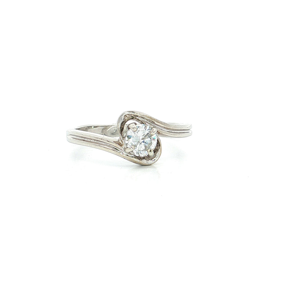 Certified Round Diamond Solitaire Ring 14k White Gold