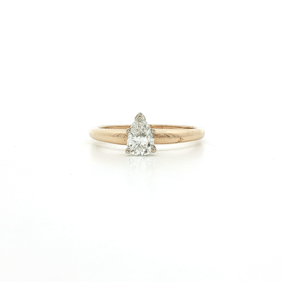 Pear Shaped Diamond Engagement Ring (1/2 ct.) 14k Yellow Gold Solitaire Setting