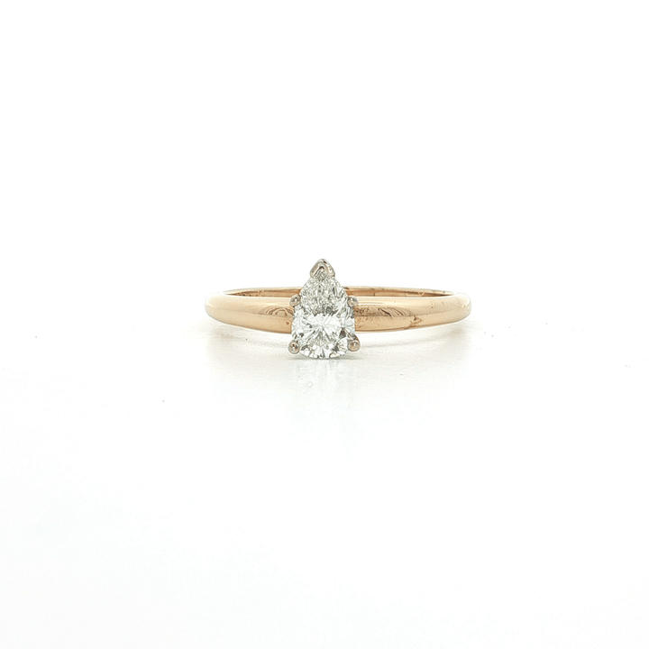 0.50 CTW Pear Shaped Diamond Engagement Ring in 14kt Yellow Gold Solitaire Setting – Jewelry Depot, Inc.