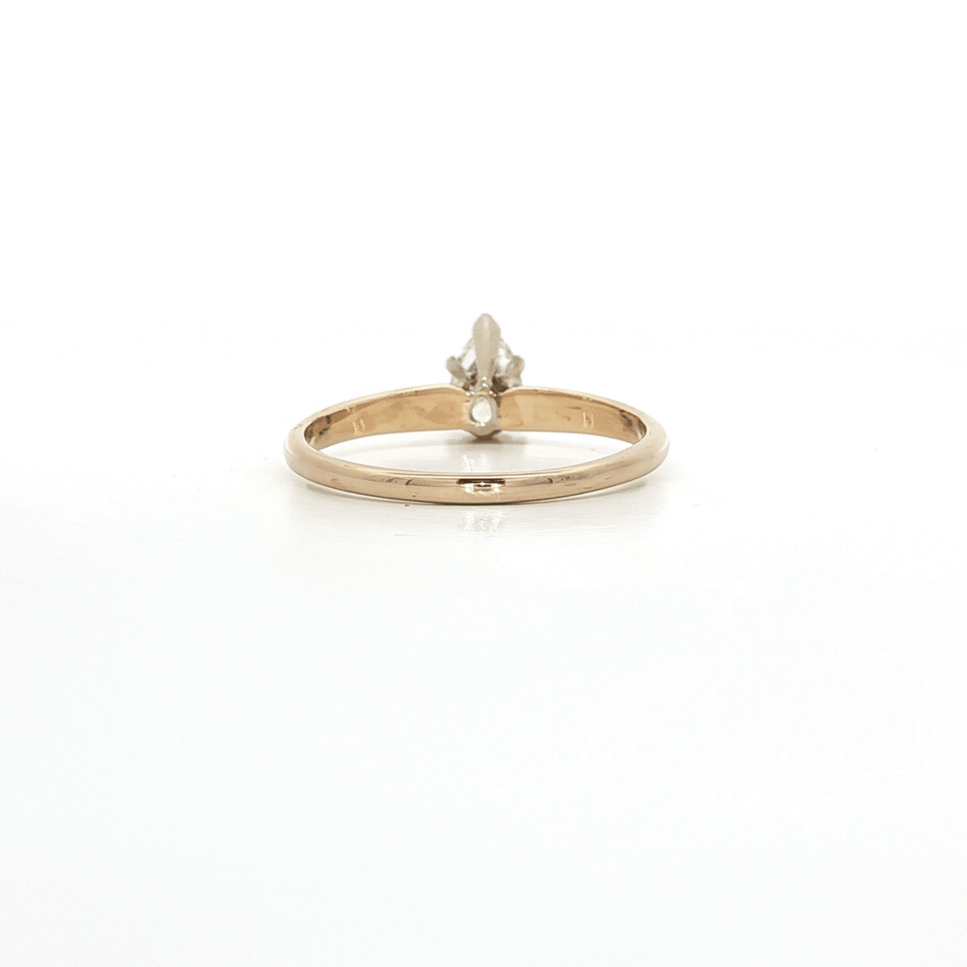 0.50 CTW Pear Shaped Diamond Engagement Ring in 14kt Yellow Gold Solitaire Setting – Jewelry Depot, Inc.